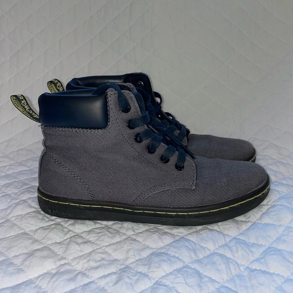 Dr. Martens Shoes - Dr. Doc Martens Women’s 7 Black Gray Maelly Canvas Lace Up Ankle Boots